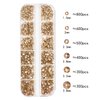 HNUIX Nail Rhinestones - 2920pcs 3D Multi Shape Size Crystal, Champagne Gold Nail Gems, Flat Back, with Kit, for Nail Art, DIY Decorations