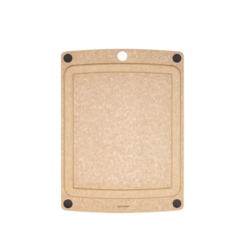 Epicurean All-In-One Cutting Board with Non-Slip Feet and Juice Groove, 11.5" × 9", Natural/Black