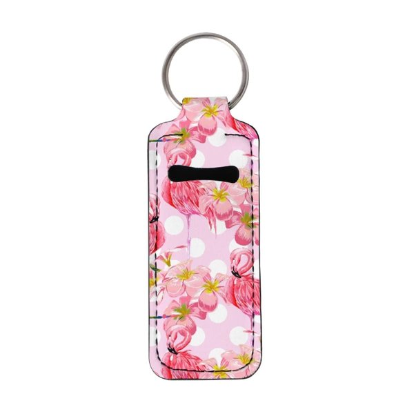 JooMeryer Lip Balm Holder Keychains Flamingo Printed Chapstick Holder Chapstick Sleeve Pouch Bag Accessories for Womens Girls,Pink Dot Flamingo