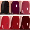 Vishine Classic Red Gel Nail Polish Set, Dark Red Burgundy Black Purple Gel Polish Kit Soak Off UV Nail Lamp LED Gel Nail Kits for Nail Art Design Home DIY Manicure Nail Salon Varnish 8ml