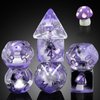 Mushroom Resin Dice Set D&D, DNDND 7PCS D&D Dice Set with Gift Velvet Bag for Dungeons and Dragons Role Playing Games and Tabletop Games（Purple Mushroom