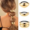 papasgix 3 PCS Metal Hair Tie, Ponytail Hair Cuff, Gold Hair Cuff, Gold Ponytail Cuff Silver Metal Gold Hair Ties Hair Elastic Hair Ties for Women Gold Hair Accessories (Gold Set 01)