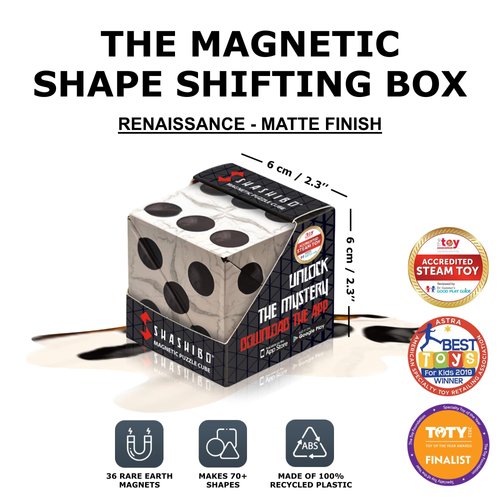 SHASHIBO Dice Paradise - Shape Shifting Box - Award-Winning, Patented Magnetic Puzzle Cube w/ 36 Rare Earth Magnets - Fidget Cube Transforms Into Over 70 Shapes (Renaissance)