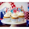77Pcs Nautical Party Supplies for Boys Nautical Party Decorations Nautical Happy Birthday Banner Cupcake Toppers Balloons for Kids Girls Baby Shower Nautical Theme Birthday Party Decoration Supplies