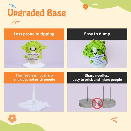 9Pcs Crochet Doll Stand,Emotional Support Pickle Base,Crochet Emotional Support Stands,Doll Stands,Doll Display Stand,Action Figure Stand,Home Decorative Showcase Holder(Clover)