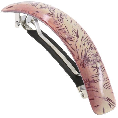 Camila Paris CP3332 French Hair Barrette Clip for Girls, Bordeaux, Rubberized Metal Clasp Strong Hold Grip Hair Clips for Women, No Slip Durable and Styling Girls Hair Accessories, Made in France