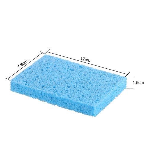 Chuangdi 12 Pieces Cleaning Scrubbing Sponge, Kitchen Cellulose Dish Sponge for Removing Hard Dirt, Oil, Non-Scratch on Windows Non-Stick Pan, Color Random (1.5 cm in Thickness)