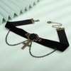 Xerling Black Gothic Wrap Choker Rose Flower Cross Pendant Necklaces Boho Chains Choker Necklaces for Women Vintage Costume Necklaces
