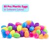 KASU 50 Pcs Prefilled Easter Eggs with Mochi Squishy Toys Premium for Easter Theme Party Favor, Eggs Hunt, Basket Stuffers/Fillers, Classroom Prize Supplies