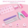 Clear Coffin Nails Tips Half Cover, IKOCO 500Pcs Nail Tips for Acrylic Nails Professional Ballerina False Nails with Glue, Nail Clipper, Nail File Buffer for DIY Fake Nails