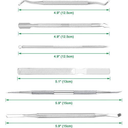 6-Pack Ingrown Toenail File and Lifters, Professional Surgical Stainless Steel Ingrown Toenail Removal Tool Kit, Manicure Treatment Pedicure Tools for Feet Under Nail Cleaner Correction Polish Pain