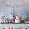 MonMon & Craft Happy Birthday Banner/Children Adults Boys Girls Birthday Party Decor/Birthday Party Decorations Rose Gold Glitter