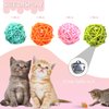 Andiker Cat Balls, 5pcs Colorful and Build-in Bell Cat Sound Ball Toy Bird Toys Natural Play Balls Parrot Gnawing Toy Chew and Chase Cat Toys for Indoor Cats to Keep Fit and Active (Bell Ball)