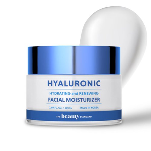 The Beauty Standard Hyaluronic Acid Daily Face Moisturizer - Long-lasting Hydration & Moisture, Anti-aging, Skin Firming Day Cream - Cruelty Free Korean Skin Care For All Skin Types - 1.69 Fl. oz