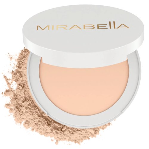 Mirabella Invincible For All Pure Pressed Powder Foundation Makeup, Buildable Mineral Foundation & Blurring Setting Powder for All Skin Types - HD Matte Finishing Powder - Ivory I4
