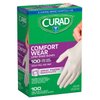 Curad Comfort Wear Latex Exam Gloves, Powder-Free, One Size Fits Most, 100 count