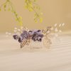 Sither Flower Hair Clip for Wedding Purple Hair Comb for Women Hair Accessories for Bride Hair Clip Headpiece for Wedding Party Prom Gift