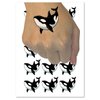 Orca Killer Whale Swimming Temporary Tattoo Water Resistant Fake Body Art Set Collection - 15 2" Tattoos (1 Sheet)