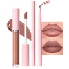 evpct Retractable 1Pcs Lip Liner Pencils and 1 Pcs Lip Gloss Makeup Set for Shaping & Sculpting Lips, Orange Red Long-Lasting Waterproof Matte Rich Lip Colors Liner Crayon Liquid Lipstick 03#