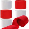 We Moment White and Red Crepe Paper Streamers Party Streamer 1.8 Inch Widening 6 Rolls,red and White Party Decorations Streamer 82 feet per roll for Birthday Wedding Party Decorations