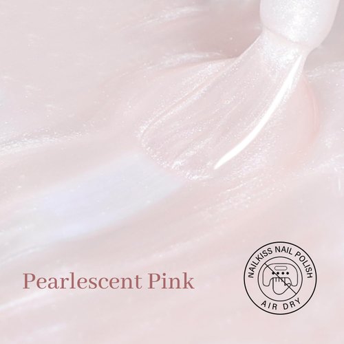 COSMOO Pink Pearl Air Dry Nail Polish, Shimmer Mermaid Vegan Chip-Resistant Long-Lasting Nail Lacquer, 0.34 fl oz