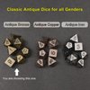 Haxtec Mini Dice Set Tiny Small Metal DND Dice Set with Dice Case Portable Antique Bronze Metal Dice Set for Keychain