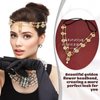Dizila 4 Pieces Crystal Rhinestone Gems Jewelry Head Chains Boho Headbands Forehead Chains with Rubber Bands Prom Party Accessories Headpieces for Women Girls