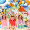 Mishopy 118 Dog Blue Party Decorations Birthday Supplies Paw Balloons Garland Arch Kit Backdrop Tablecloth Blue Bone Balloon for Boys Girls Kids Blue Theme Birthday Decorations