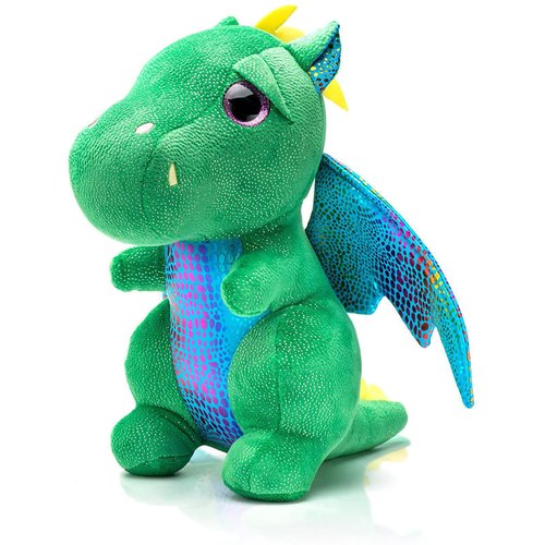 KELCIO Dragon Plush Stuffed Animal Winged Flying Dinosaur Plush Toys 10 inch Green Stuffed Dragon Doll Christmas Birthday Gifts for Kids Girls Boys