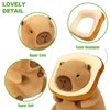 Ditucu Cute Capybara Plush Pillow with Wearable Toast Headgear Stuffed Animals Bread Capibara Plushies Toys Gifts for Kids 11 inch