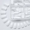 LoveOurHome Square Press-On Nails, 360pcs, Short, White, ABS, Full Cover, Glossy, False Nails & Glue for Women/Girls