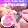 Pink Drill Nail Dust Collector - 20 pcs Professional Nail Drill Bits Pink Nail Tech Supplies Electric Nail Filer Plastic Cap - Nail Art Tools Drill Dust Collector Dust Stopper Nail Drill Bit Holder