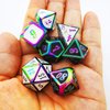 HAOMEJA DND Metal dice Color Changing Temperature dice D&D Set Dungeons and Dragons Role Playing Dice Black White