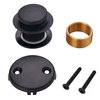 Black Bathtub Drain Tip Toe Tub Conversion Kit Assembly,Wellup Tub Drain Trim Kit with Two Hole Overflow Faceplate,Matte Black
