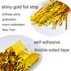 CHRORINE 2pcs 3ft x 8.3ft Gold Tinsel Foil Fringe Curtains Streamers Backdrop for Birthday Graduation Wedding Engagement Bridal Shower Bachelorette Holiday Gold Party Decorations