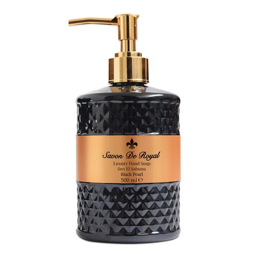 Savon De Royal Black Pearl Liquid Hand Soap - Liquid Hand Wash, Multi Purpose Liquid Soap in Pump Dispenser, Sweet Orange Scent, 16.9 fl oz