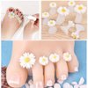 BlingKingdom 16pcs Daisy Toe Separators Silicone for Pedicure Nail Polish Gel Foot Toe Spacers Pedicures Nail Art Tools
