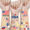 90+ Styles 4th of July Independence Day Temporary Tattoo, American Flag Fake Tattoos, Red White and Blue USA Flag, Party Supplies for Memorial Day & Labor Day