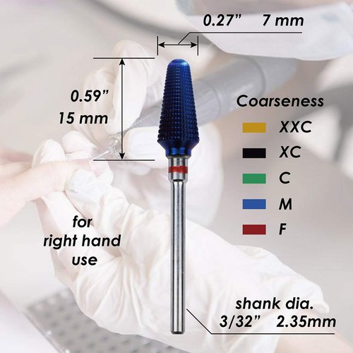 C & I TAPERED TORNADO & TEXAS TORNADO Nail Drill Bit for Nail Drill Machine, Purple Coated (Tapered Tornado M)