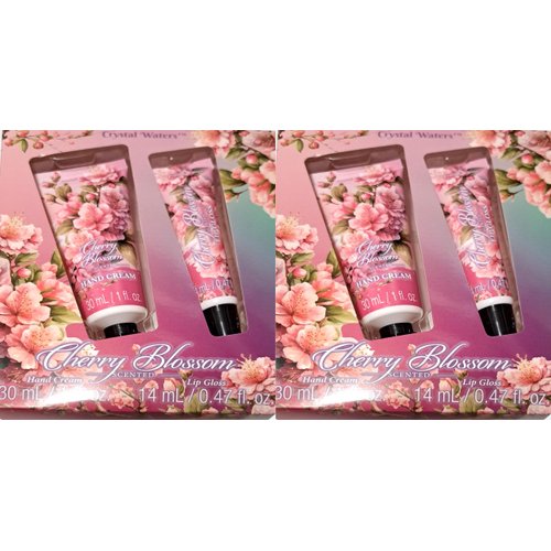 Cristal Waters Hand Cream & Lip Gloss - Cherry Blossom 30ml/1fl oz (Set of 2 Pack)