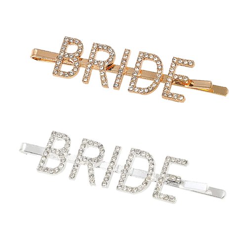 2 Pcs Bridal Hair Clips Bridal Hair Pins Vintage Hair Pins with Rhinestone Letter Bridal Wedding ...