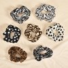 Yonchic 7-Piece Leopard Cow Print Elastic Hair Ties, Animal Style Multicolor Scrunchies Girls Hair Bands, Ponytail Holder No Damage Hair Tie Fashion Rubber Bands Hair Accessories
