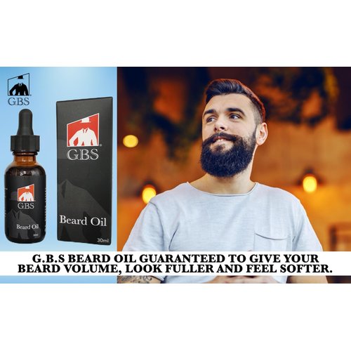 G.B.S Men's 3n1 Grooming Beard Care Kit - Wooden Two Sided Beard and Hair Comb, Travel Boar Hair Beard Brush and 1fl oz Beard Oil Combo Gift Set