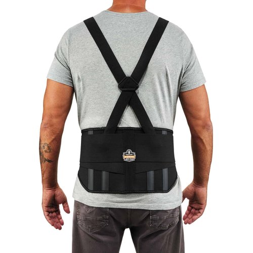 Ergodyne - 11101 ProFlex 1600 Back Support Brace, 9" Extended Support, High Cut Front For Mobility, XS,Black