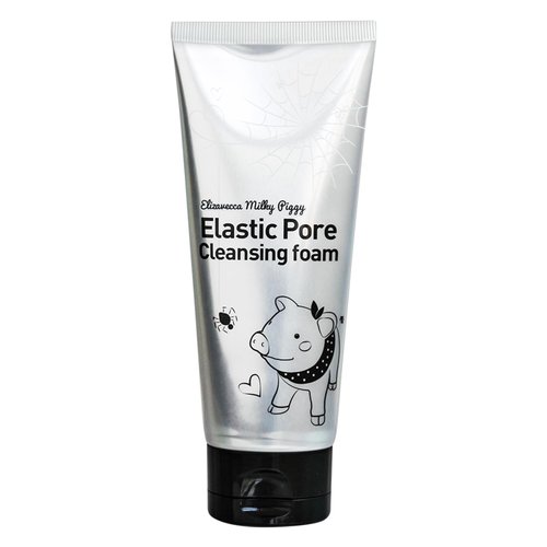 Elizavecca Milky Piggy Elastic Pore Charcoal 5% Cleansing Foam 120ml | black mask face pack | cha...