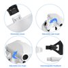 Headband Magnifier With LED Light Bracket & Headband are Interchangeable 5 Replaceable Lenses: 1.0X, 1.5X, 2.0X, 2.5X, 3.5X for Reading, Jewelry Loupe, Watch Electronic Repair