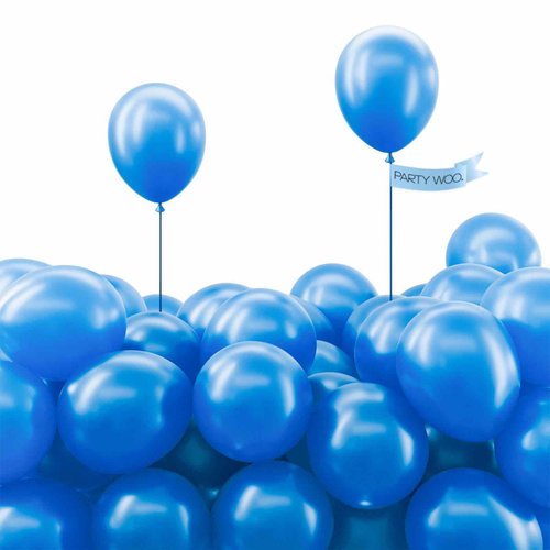 PartyWoo Azure Blue Balloons, 50 pcs 5 Inch Pearl Azure Blue Balloons, Blue Balloons for Balloon Garland or Balloon Arch as Party Decorations, Birthday Decorations, Baby Shower Decorations, Blue-Z23