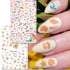 TailaiMei Summer Beach Nail Stickers, 1500+ Pcs Self-Adhesive DIY Nail Art Decals Shark Nautical Turtle Design (12 Sheets)