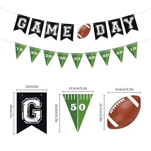 Pre-Strung Football Party Banners Decorations For Locker Tailgate Party Decorations Football Poster Board Decorations Football Party Decor Favors For Boys Birthday