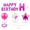 25 Pcs happy birthday balloon banner,happy birthday balloons letters,happy birthday decorations,3D Foil Letter and Star balloon (rose red)